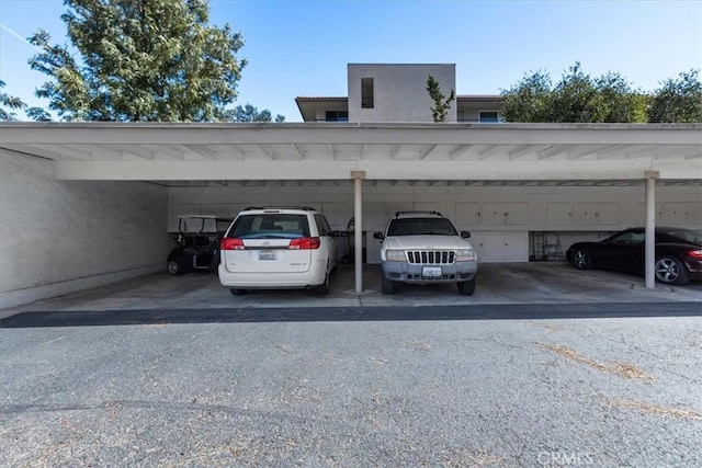 view of covered parking lot