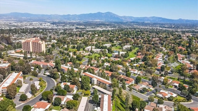 aerial view with a mountain view