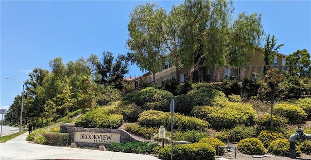 view of community sign