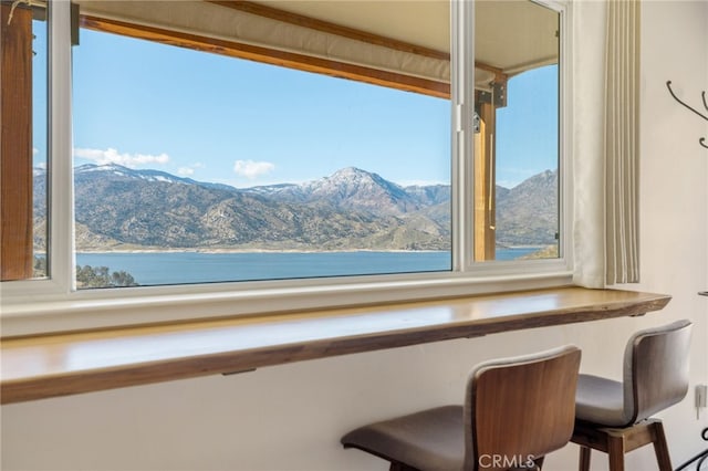 details with a water and mountain view