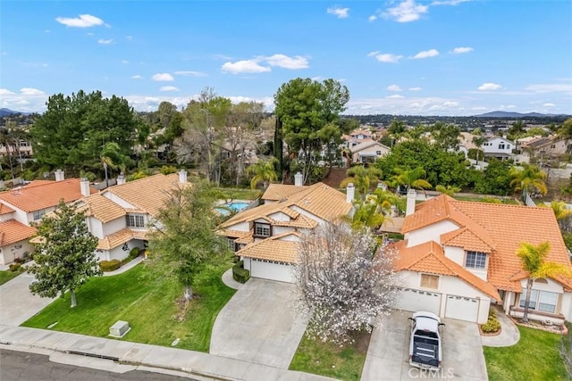 aerial view with a residential view