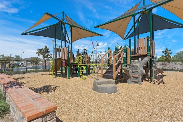 communal playground with fence