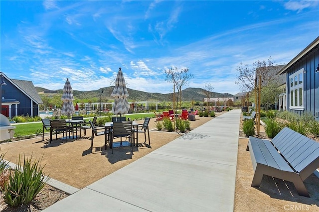 view of property's community with a mountain view
