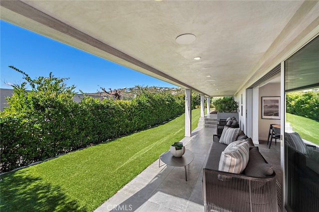 view of patio / terrace with an outdoor living space