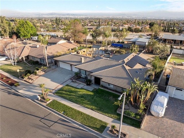 drone / aerial view featuring a residential view