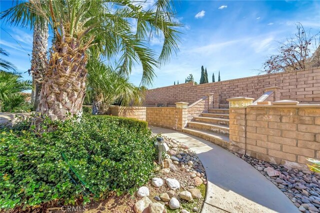 view of yard with fence