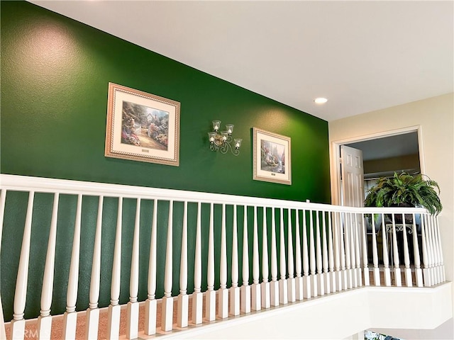 hallway with recessed lighting