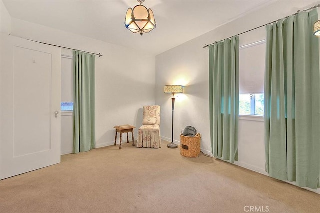 unfurnished room with carpet floors