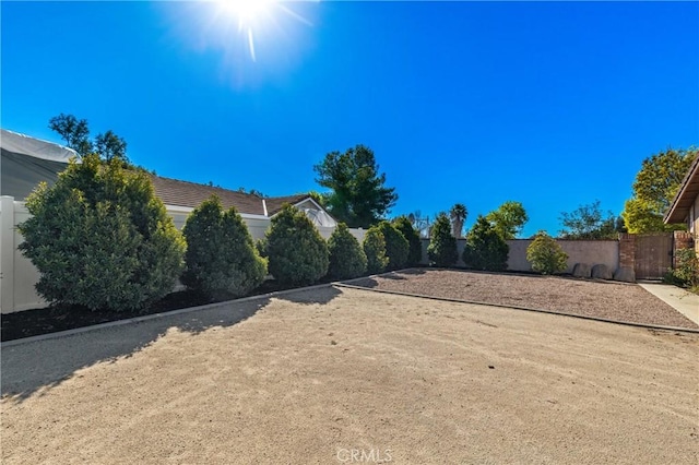 view of yard with fence