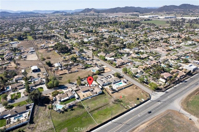 bird's eye view with a mountain view