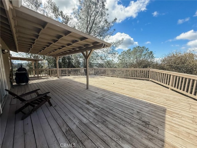 deck featuring area for grilling