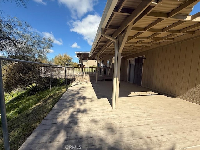 view of patio featuring a deck