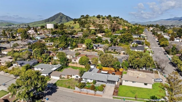 bird's eye view with a mountain view and a residential view