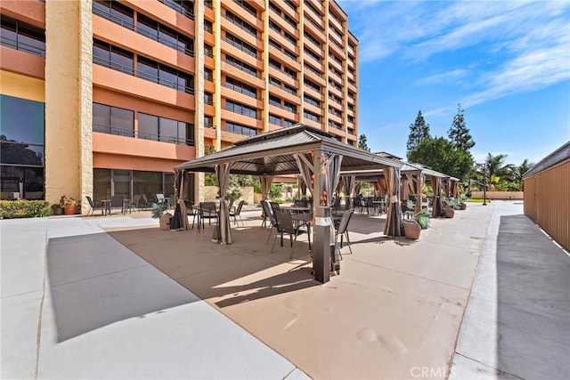 view of community featuring a gazebo