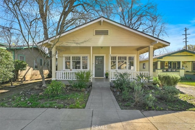 bungalow-style home featuring a porch