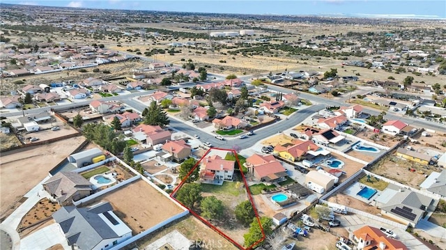 aerial view with a residential view