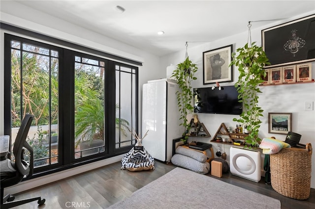 interior space with wood finished floors