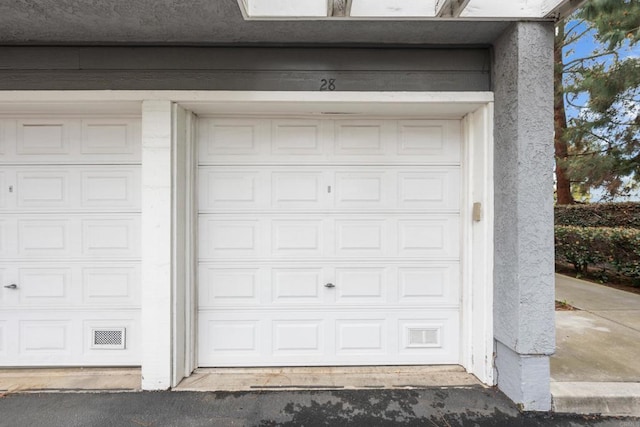 view of garage