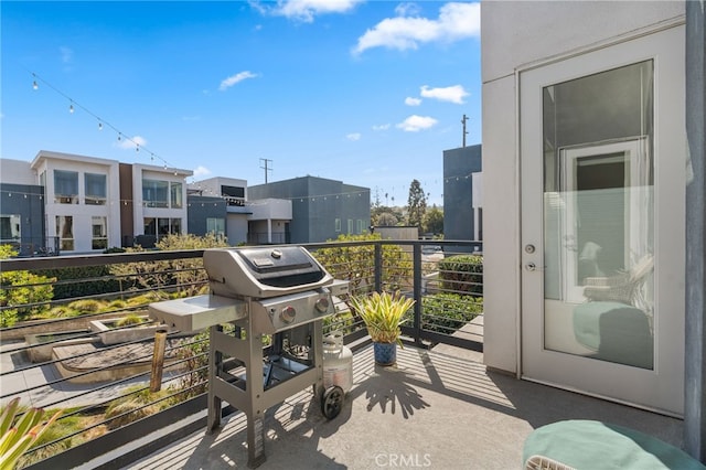 balcony featuring area for grilling