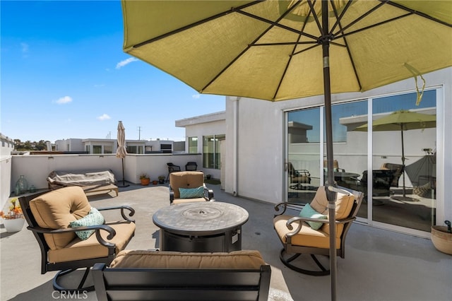 view of patio with an outdoor living space