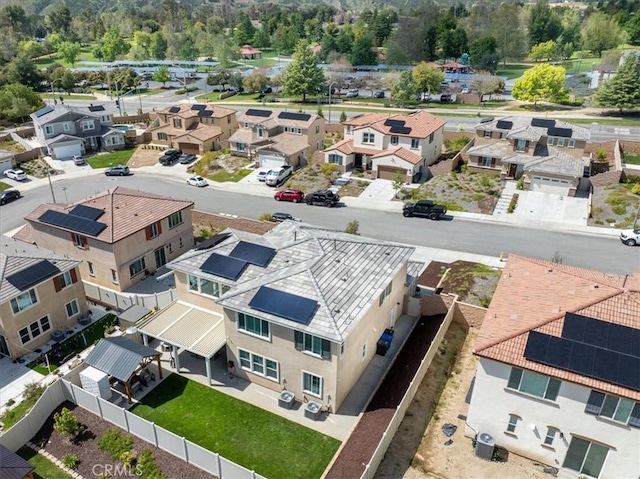 bird's eye view with a residential view