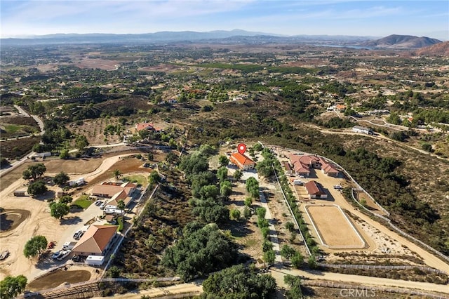 drone / aerial view with a mountain view