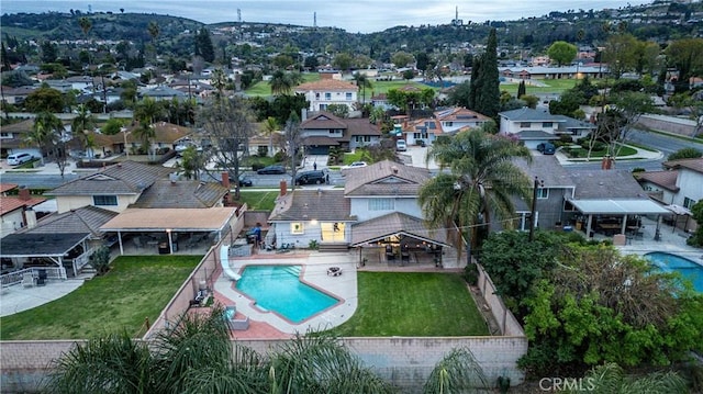 bird's eye view featuring a residential view