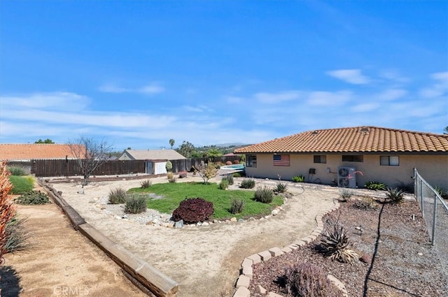 view of yard with fence