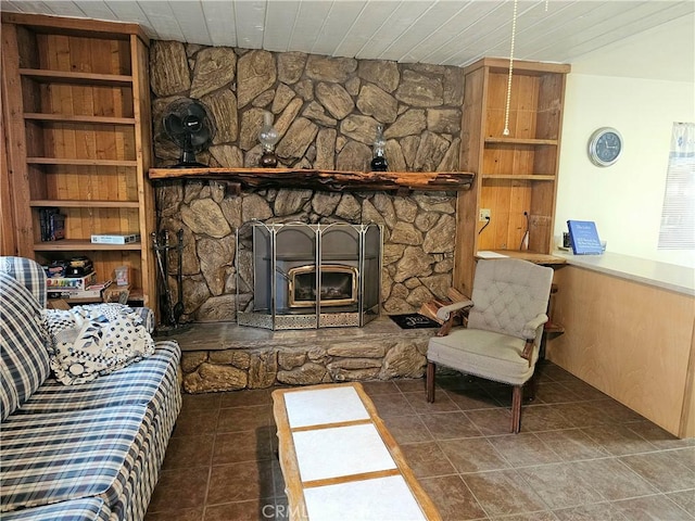 view of tiled living room