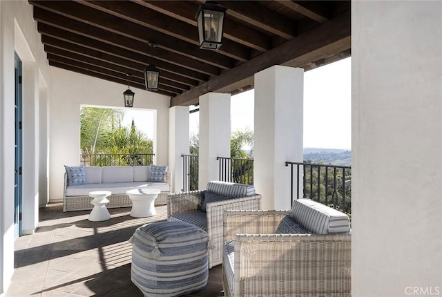 view of patio featuring an outdoor living space