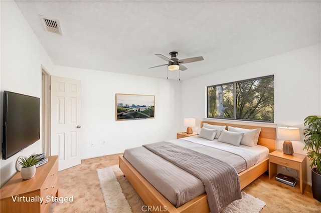 43317 Running Deer Ct, Coarsegold, CA 93614 - bedroom featuring light carpet and ceiling fan