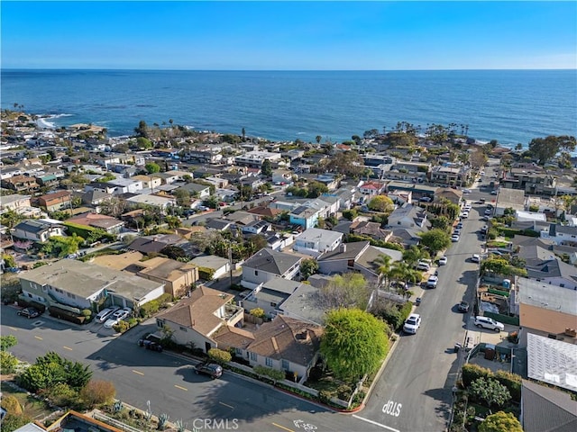 bird's eye view with a water view and a residential view