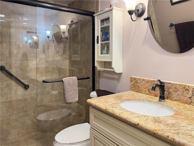 3001C Via Buena Vis Unit C, Laguna Woods, CA 92637 - bathroom with toilet, vanity, and a stall shower