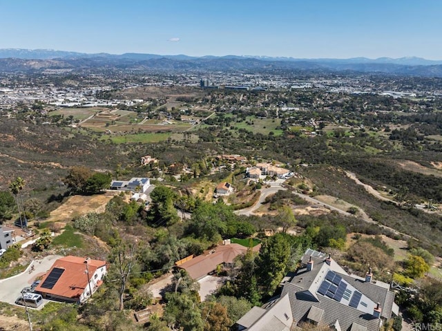 bird's eye view featuring a mountain view