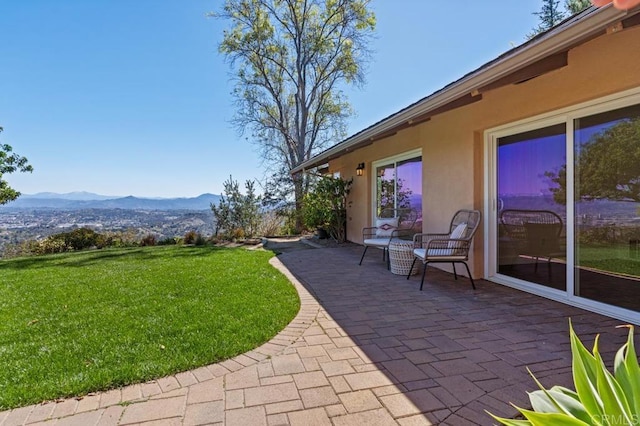 exterior space with a mountain view