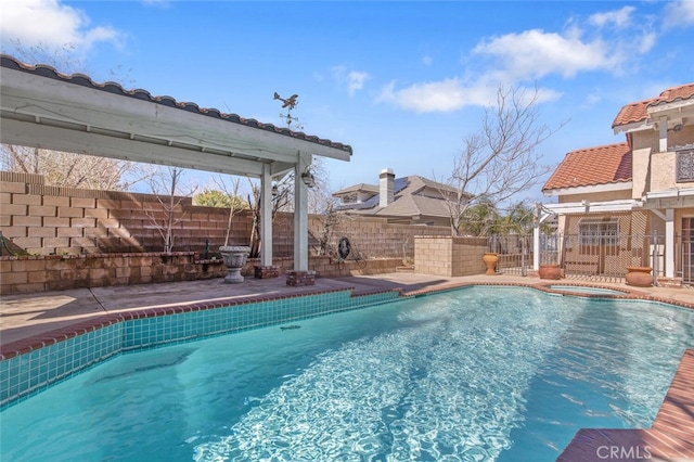 6118 Landau Pl, Quartz Hill, CA 93536 - view of swimming pool with a fenced backyard and an in-ground hot tub