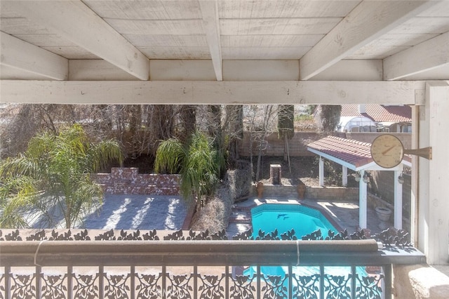 outdoor pool with a patio