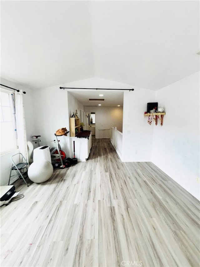 unfurnished living room with light wood-style floors