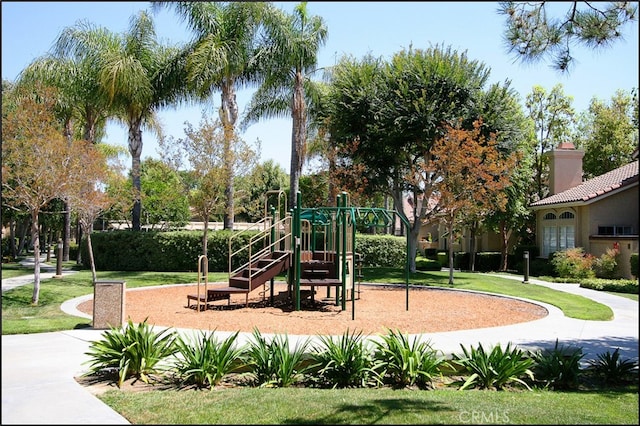 community playground with a yard