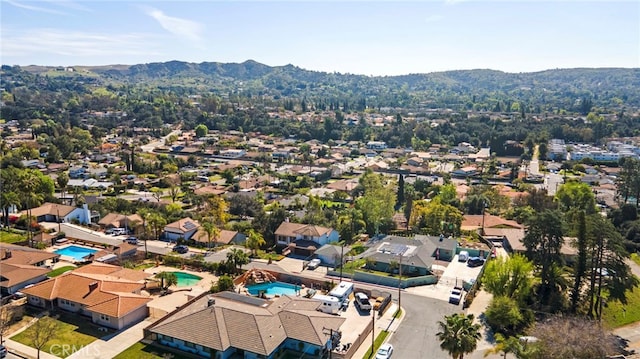 drone / aerial view with a residential view