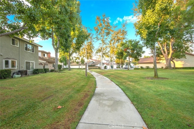 view of home's community with a lawn and a residential view