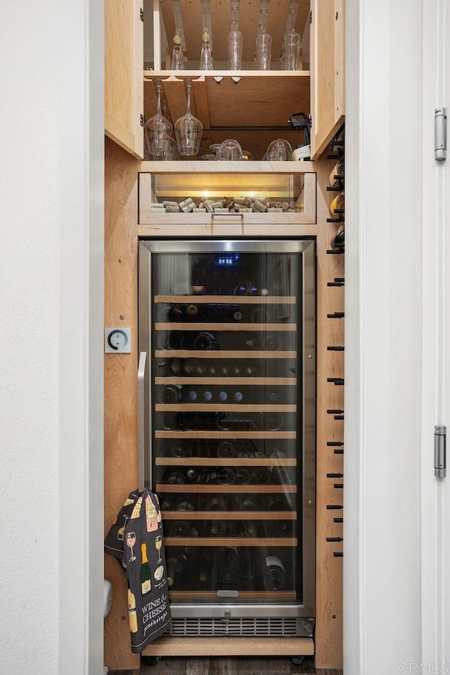 interior space featuring wine cooler