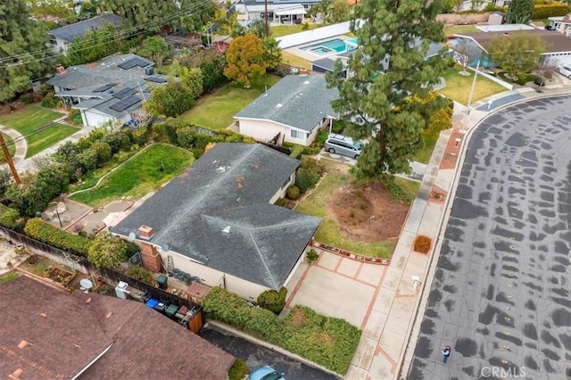 aerial view featuring a residential view