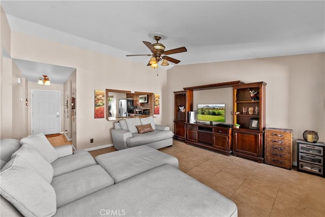 44680 La Paz Rd, Temecula, CA 92592 - living room with ceiling fan and light tile patterned flooring