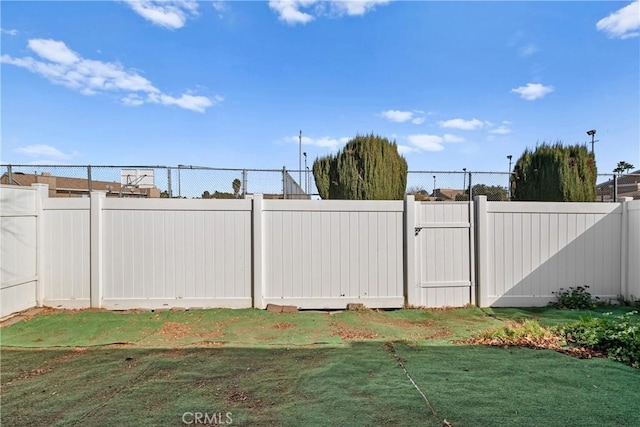 view of yard with fence