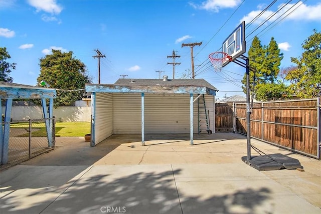 exterior space with a yard and fence