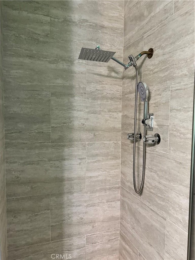 interior details with tiled shower