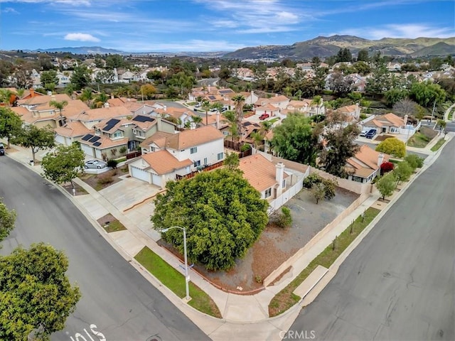 bird's eye view with a mountain view and a residential view