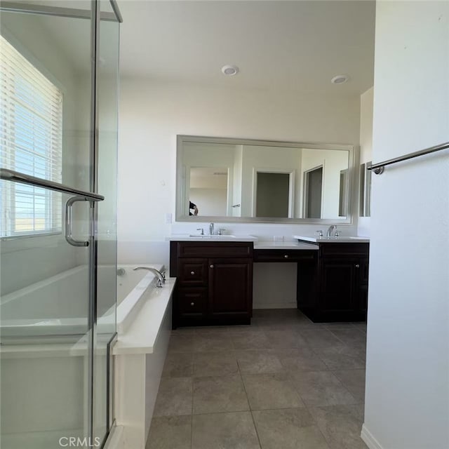 4435 S Zion Trl, Ontario, CA 91762 - bathroom with a bath, a sink, and double vanity