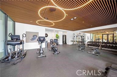 gym featuring wooden ceiling